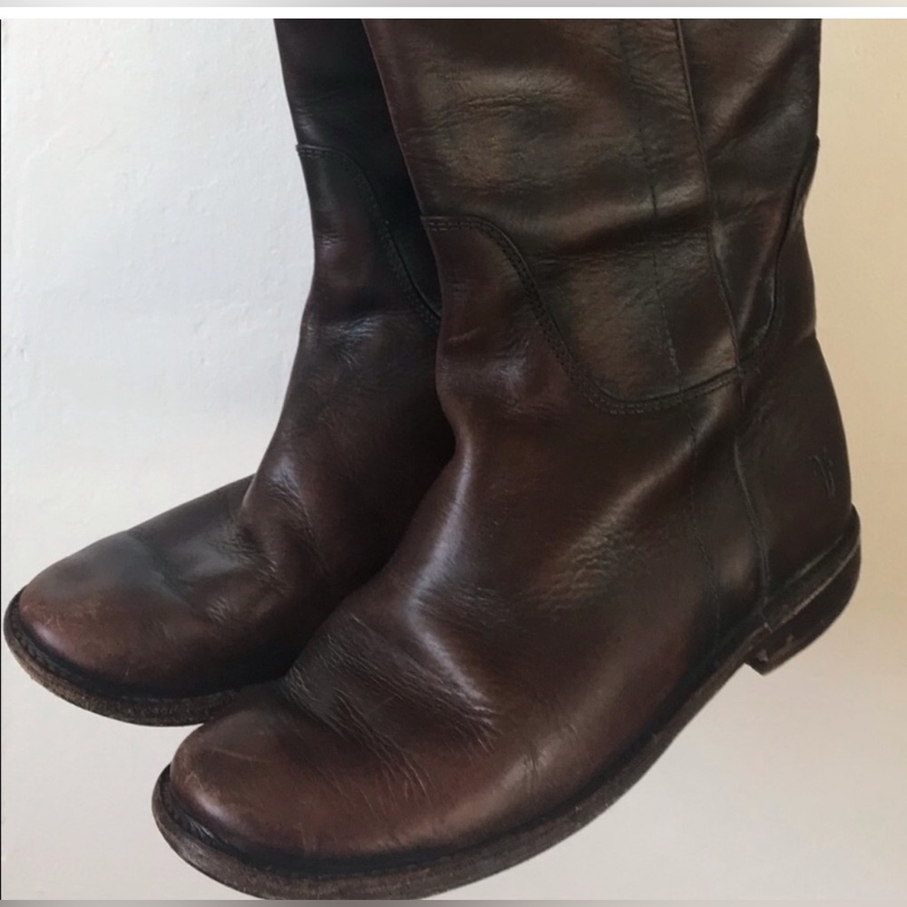Frye Brown Leather Knee-High Boots - 6.5 - Picture 8 of 8